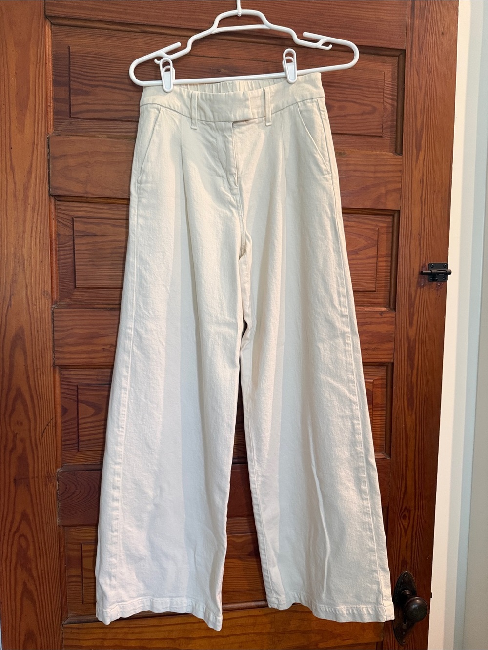 American Eagle Outfitters Cream Wide-Leg Pants